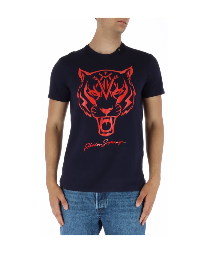 

Синяя футболка с короткими рукавами и принтом Plein Sport, синий