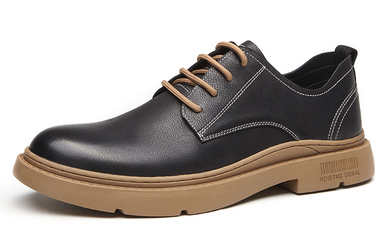 ST&SAT Повседневные кожаные туфли мужские низкие черные хаки, цвет Khaki — фото 4