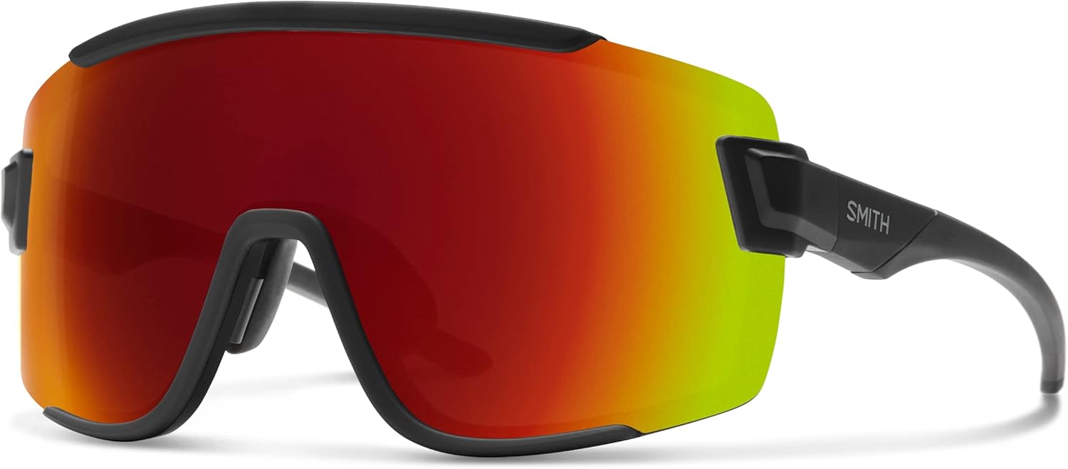 

Солнцезащитные очки SMITH Wildcat с линзами ChromaPop Shield – спортивные очки для велоспорта и других видов активного отдыха – для мужчин и женщин, Matte Black / Chromapop Red Mirror