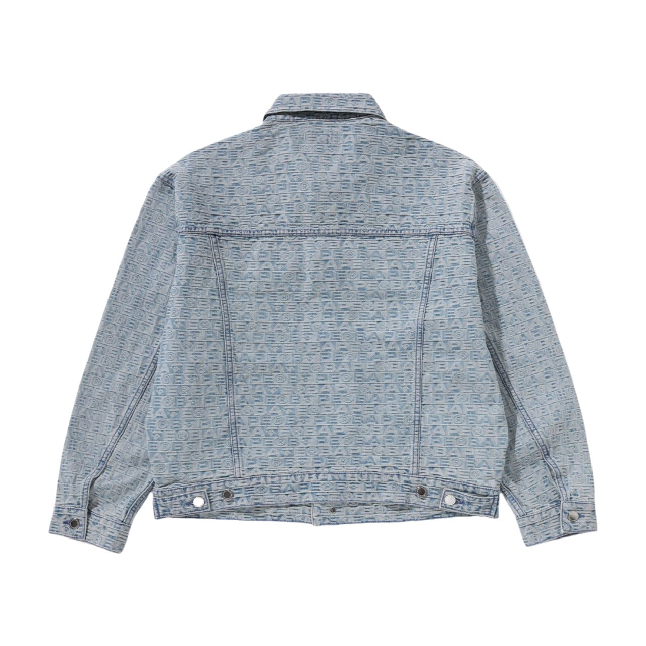 Джинсовая куртка-тракер A Bathing Ape Lux Sport Pattern Jacquard 13OZ из жаккардовой ткани, цвет «Светлый индиго» — фото 2