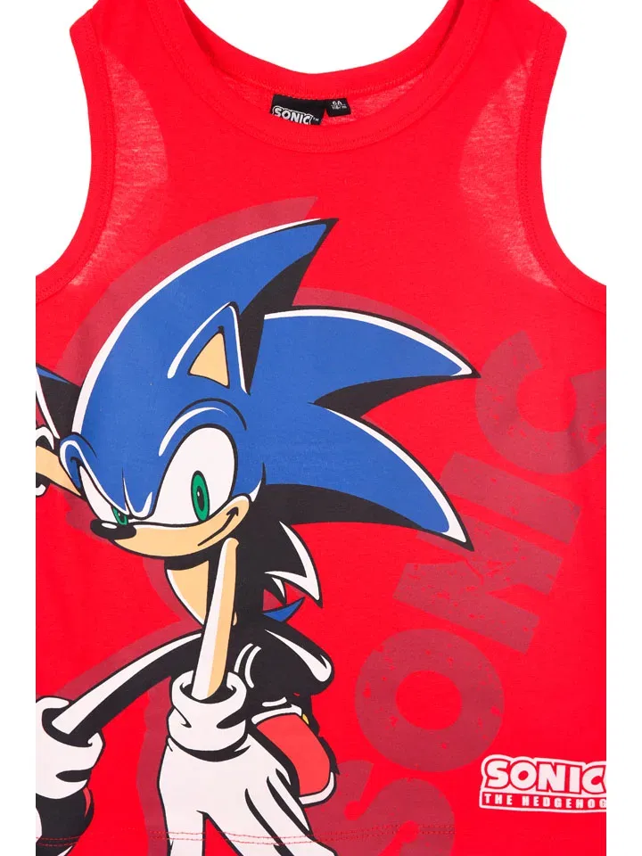 Топ из хлопка Sonic, красный — фото 3