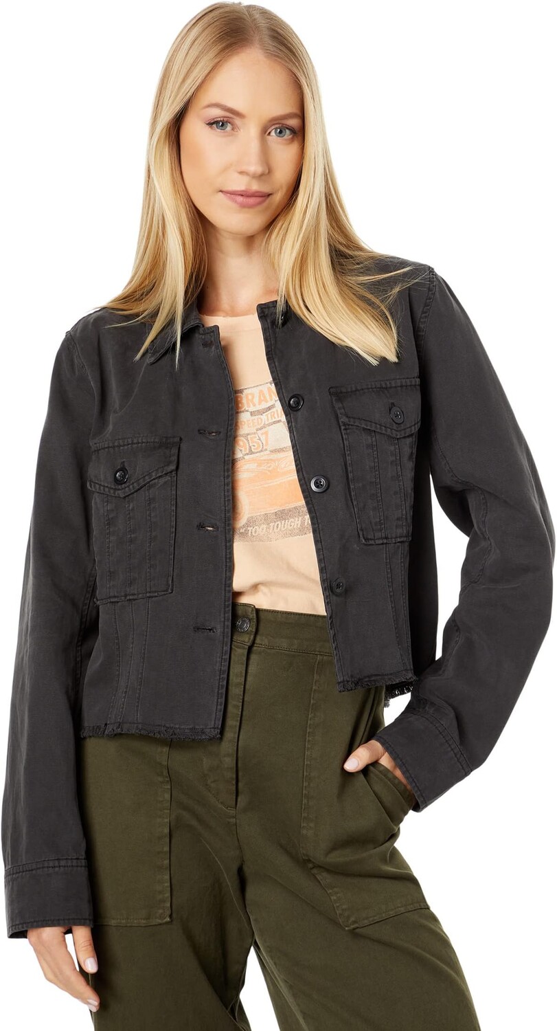 

Куртка Lucky Brand Distressed Cropped Trucker Jacket, цвет Lucky Black