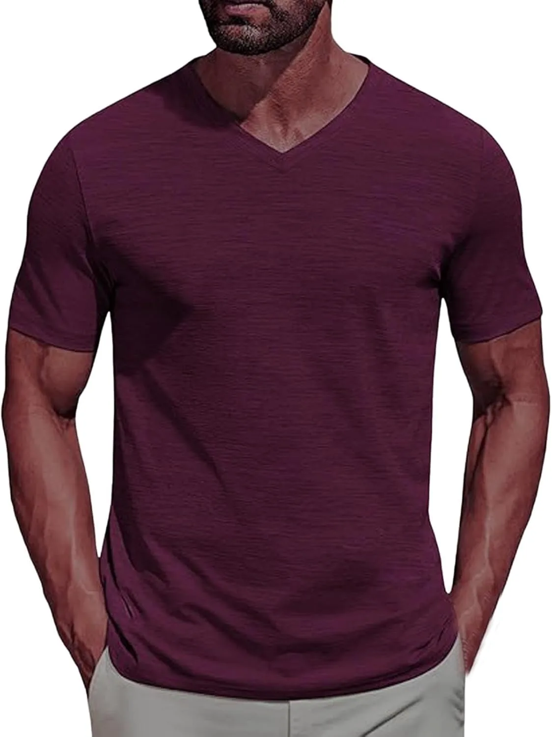 

Футболка мужская V-образный вырез, Casual, короткий рукав