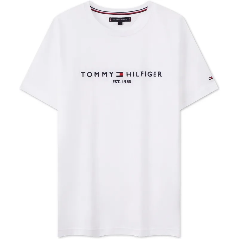 Футболка мужская с круглым вырезом умеренного прямого кроя Tommy Hilfiger, Ecru YBR