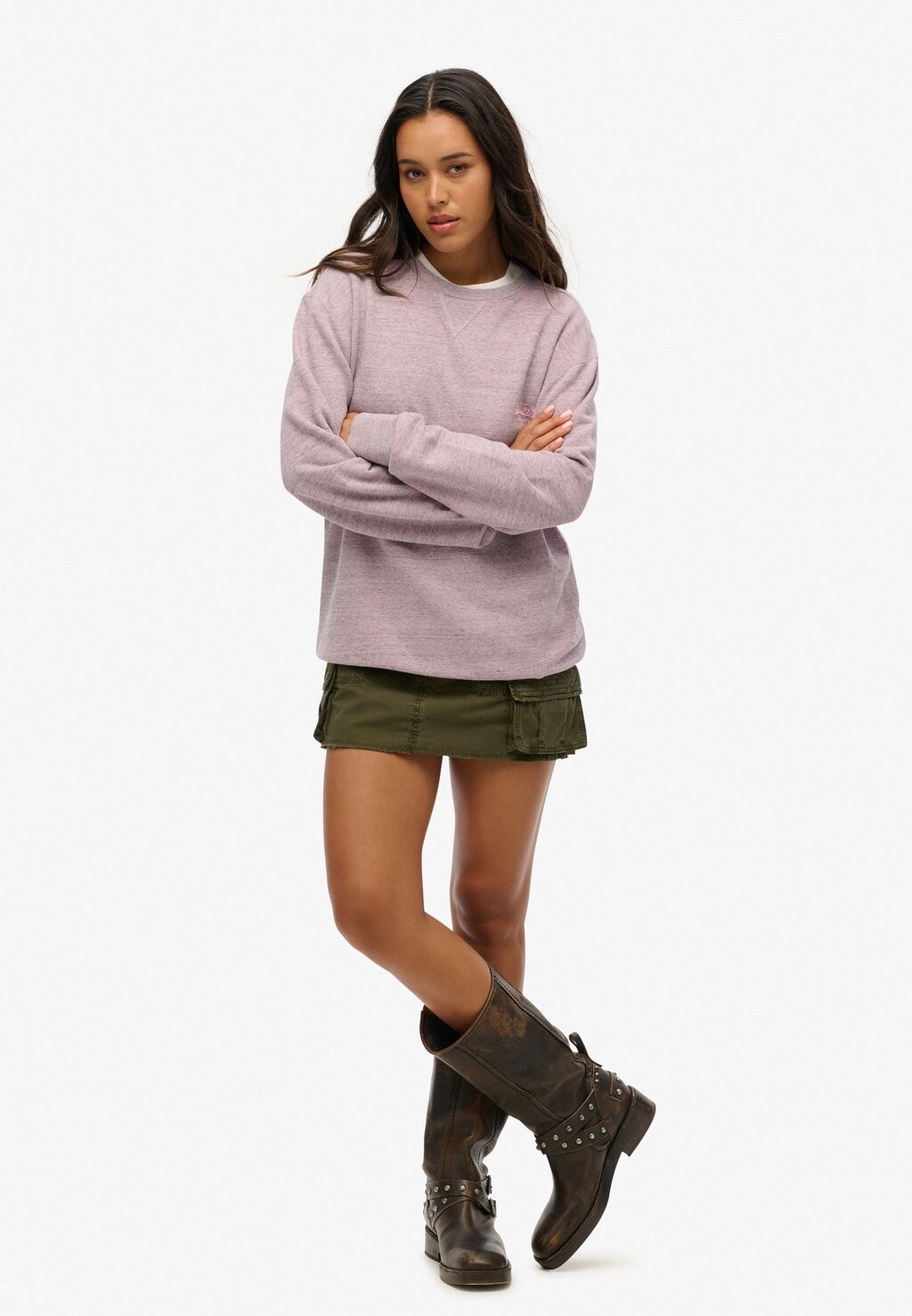 

Толстовка OVER DYED MARL CREW Superdry, розовый