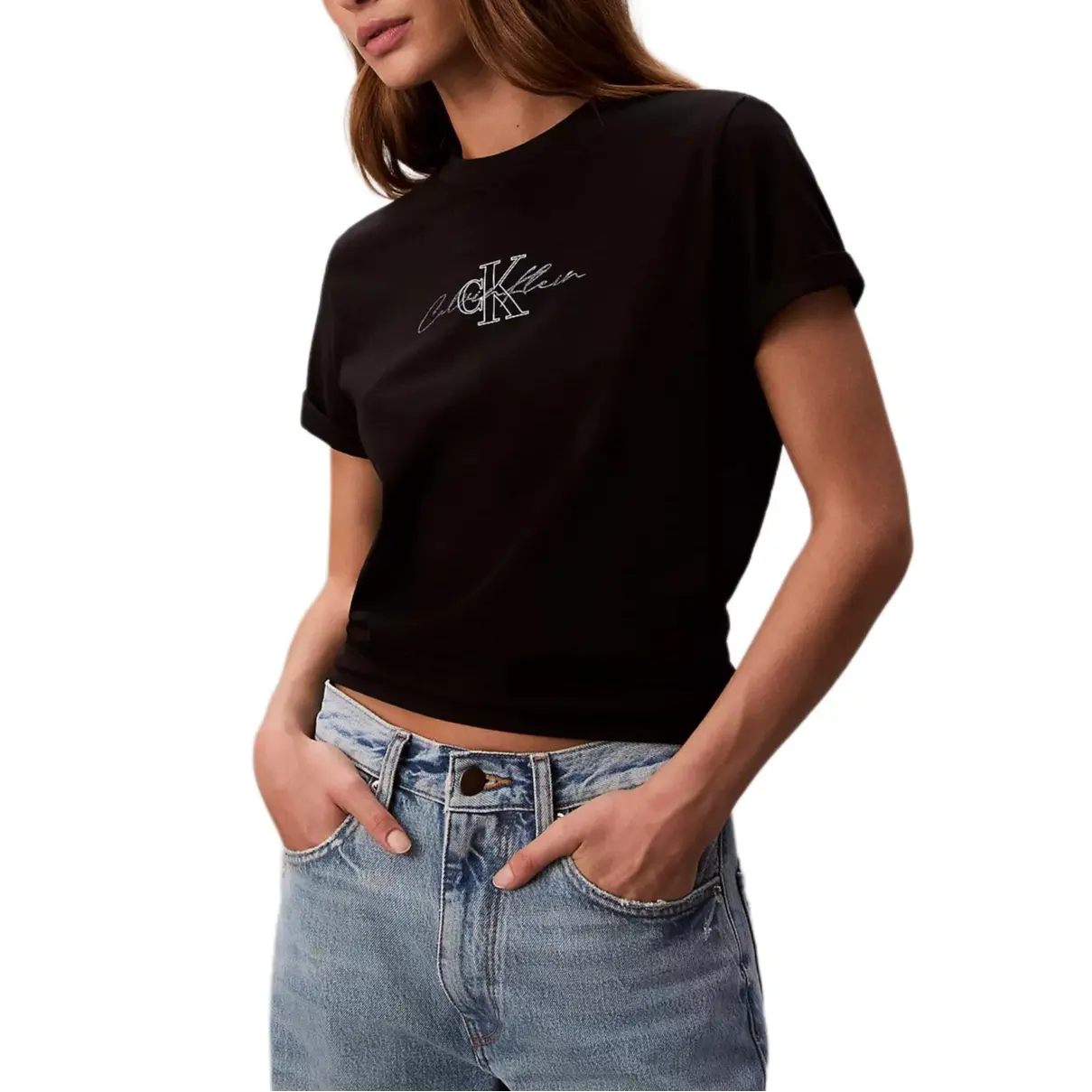 

Calvin Klein Футболка женская черная, Черный, Calvin Klein Футболка женская черная
