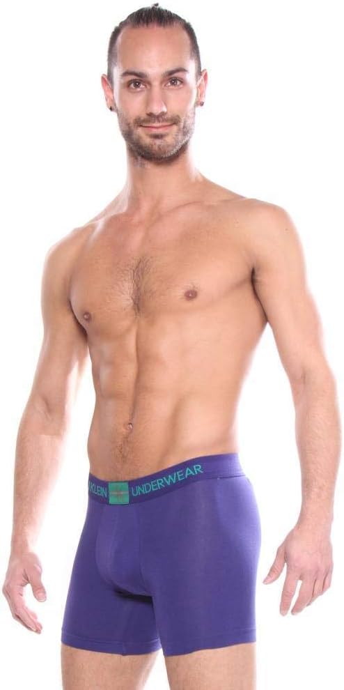 Мужское нижнее белье Calvin Klein, хлопковые боксеры с монограммой, Shilo Blue/Simmer Green Patch — фото 4