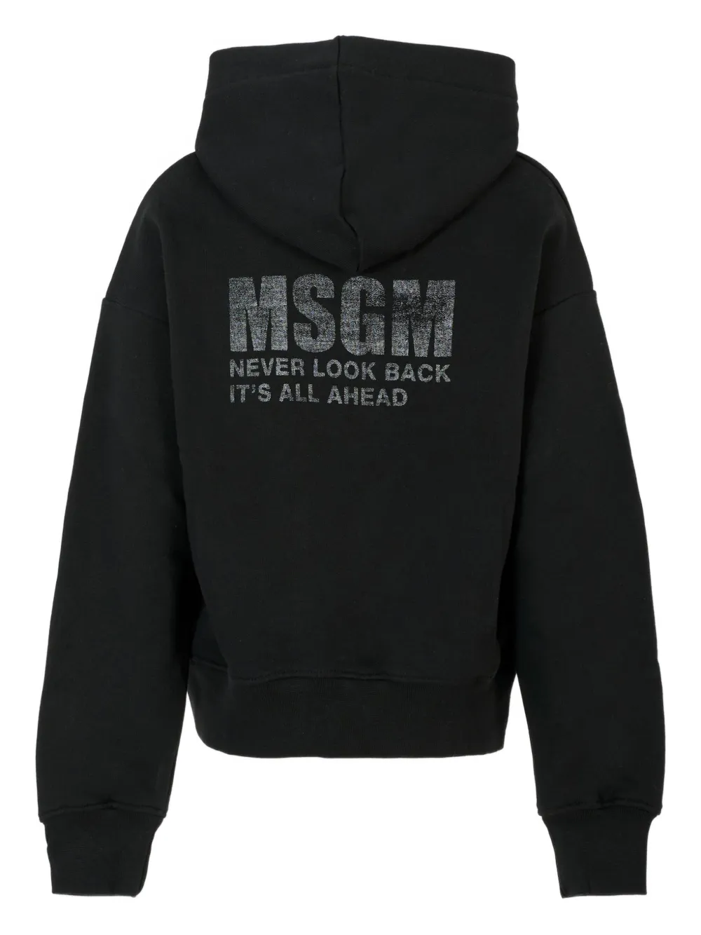 Толстовка с капюшоном, украшенная кристаллами MSGM Kids, черный — фото 2