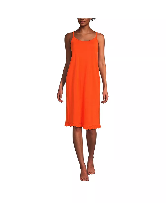 

Женская охлаждающая ночная рубашка длиной до колена Lands' End, оранжевый