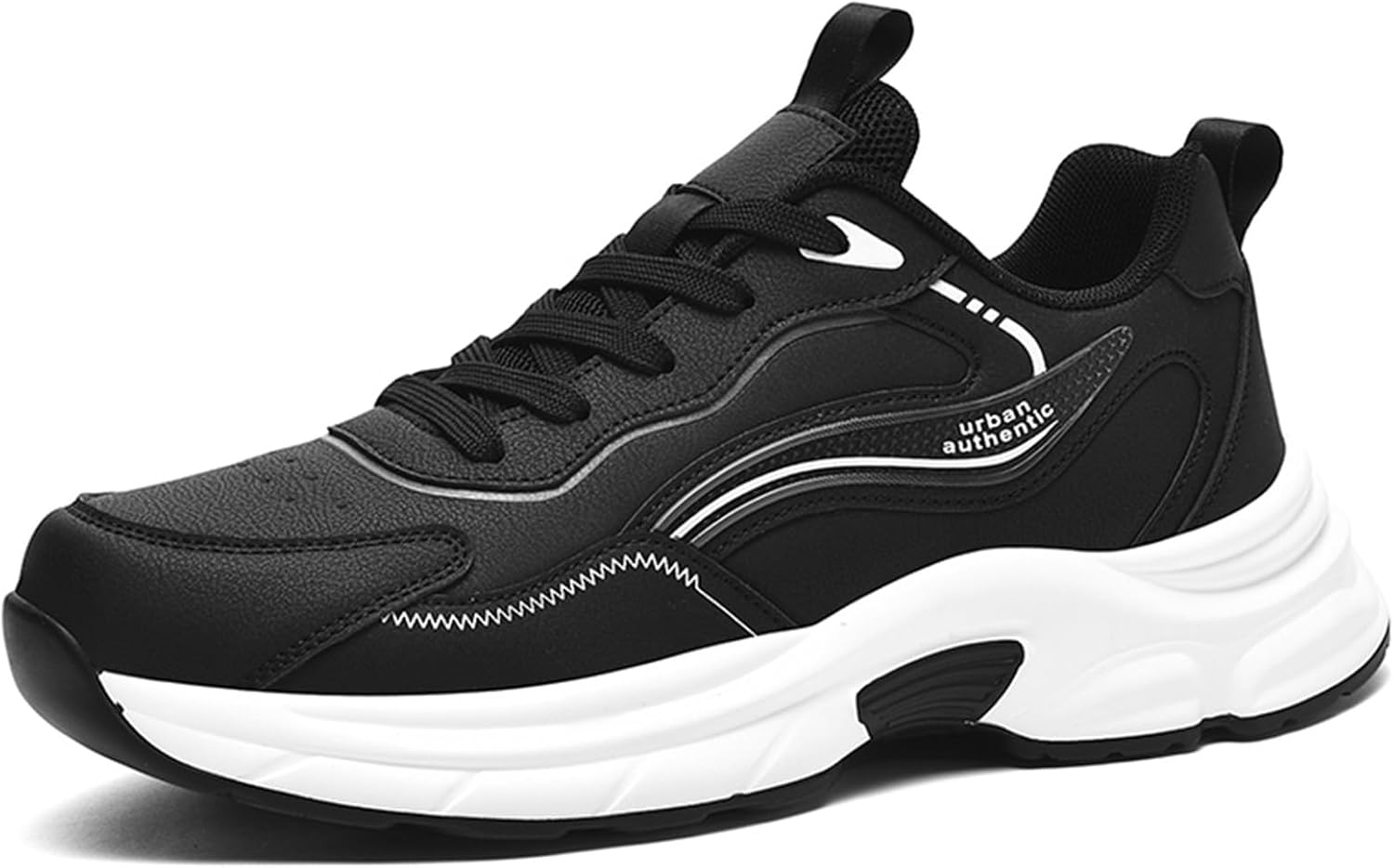 

Осенне-зимние мужские повседневные нескользящие модные универсальные удобные кроссовки для бега, ходьбы и спорта Generic, белый/черный