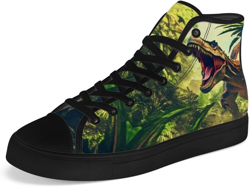 

Кеды на высокой подошве chebing для мужчин и женщин с рисунком динозавра, зеленый