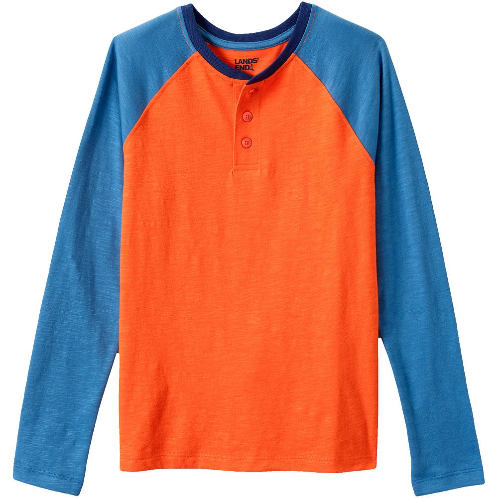 

Рубашка на пуговицах Husky Lands' End для мальчиков 8–20 лет, цвет Orange Blue Colorblock