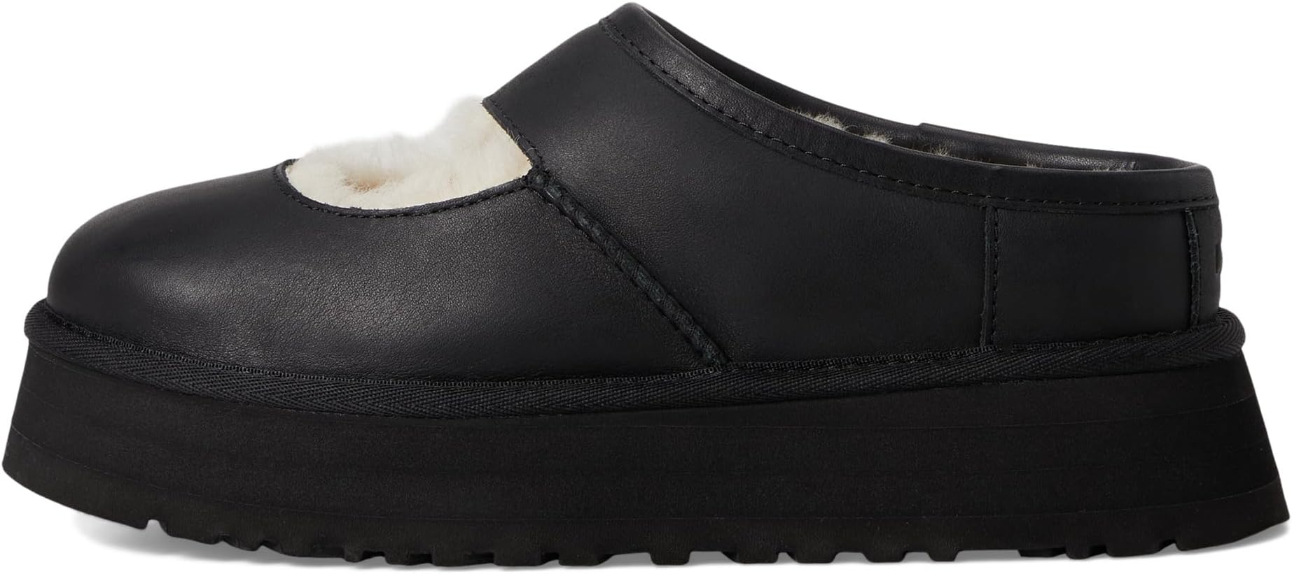 Тапочки UGG Bea Mary Jane Leather, черный — фото 4
