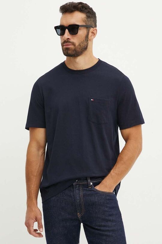 

Хлопковая футболка Tommy Hilfiger, темно-синий
