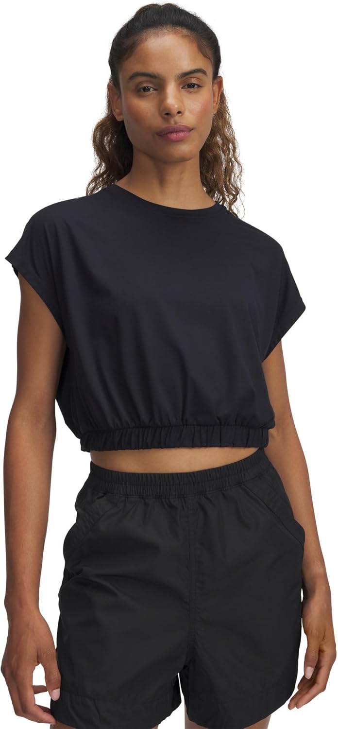 

Under Armour Женская футболка с коротким рукавом и пузырчатым подолом, Black/Jet Gray, Черный, Under Armour Женская футболка с коротким рукавом и пузырчатым подолом, Black/Jet Gray