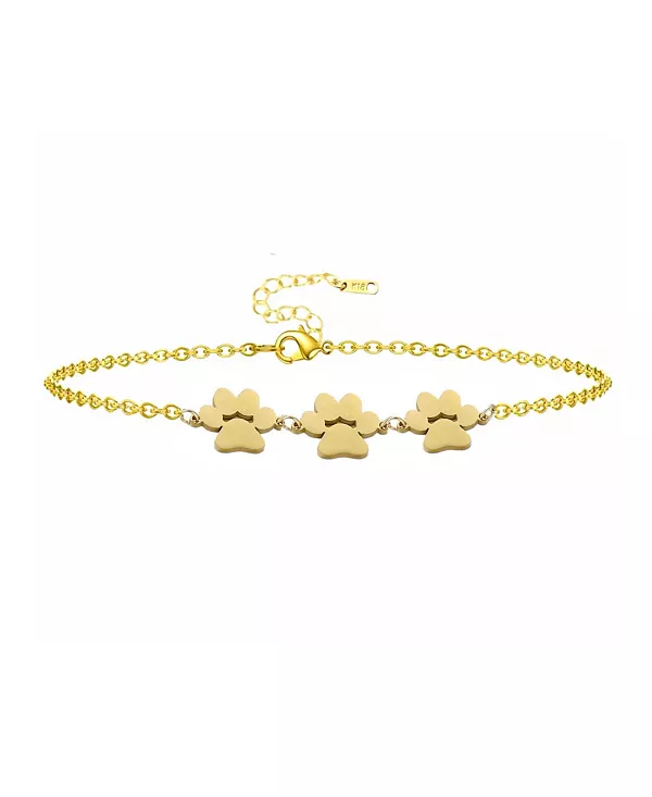 

Браслет Fureverly с тремя отпечатками лап для любителей домашних животных Hollywood Sensation, gold