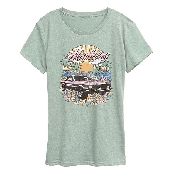 

Футболка женская Ford Mustang tropical vintage graphic Licensed Character, Heather Sea Foam, Бежевый, Футболка женская Ford Mustang tropical vintage graphic Licensed Character, Heather Sea Foam