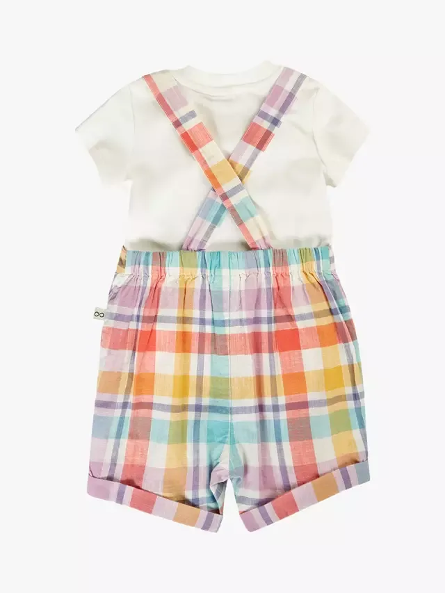 Комплект из футболки и комбинезона Baby Freddie, весенняя клетка Frugi — фото 2
