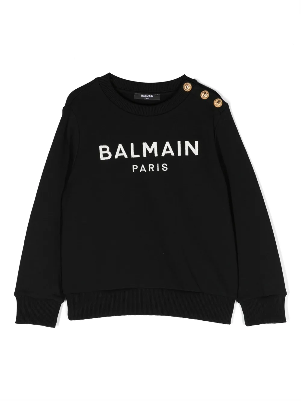

Толстовка с вышитым логотипом Balmain Kids, черный
