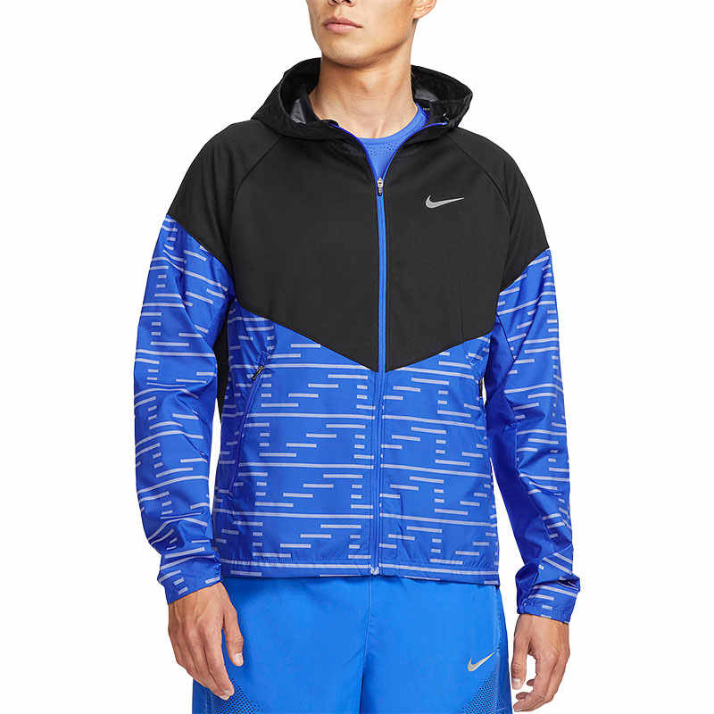 Nike Термобельевая куртка для бега с защитой от дождя, Black Blue — фото 3