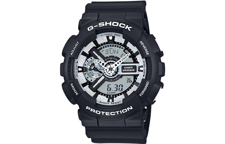 

Мужские серые часы GA-110BW-1A CASIO