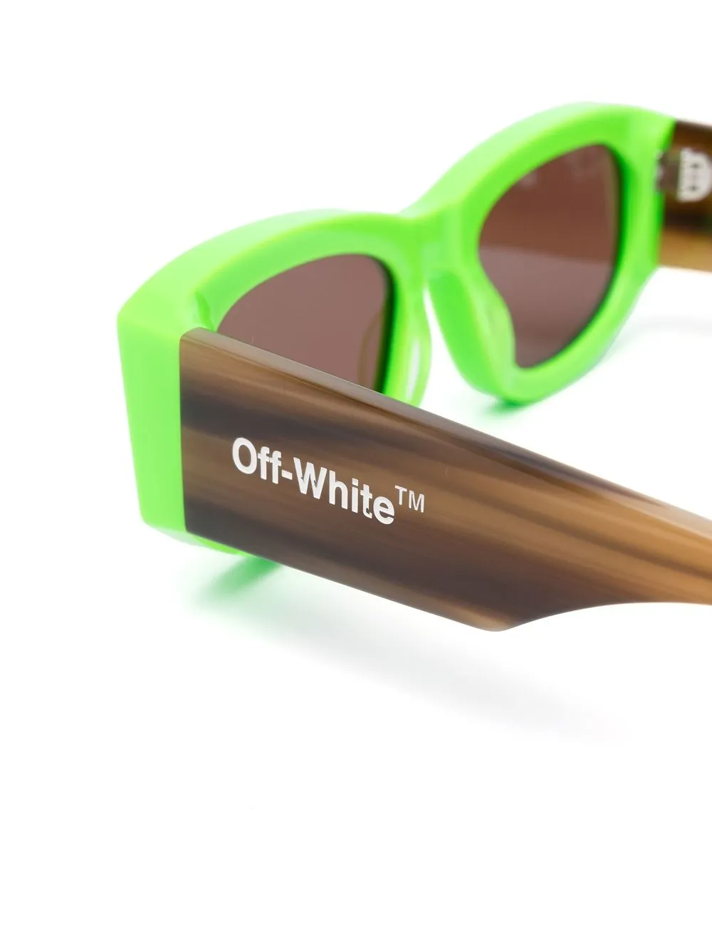 Солнцезащитные очки с логотипом Off-White, зеленый — фото 3