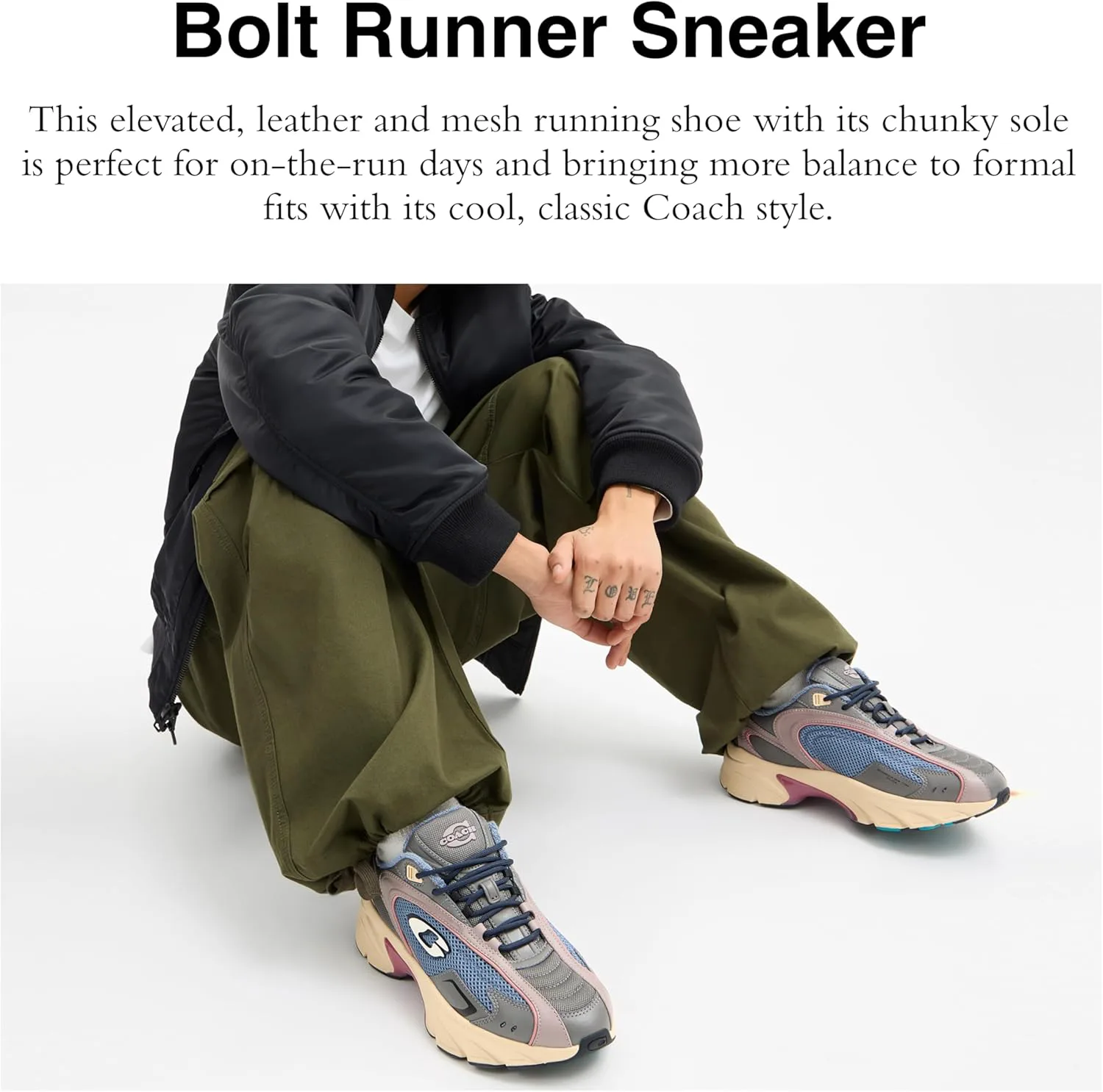 Кроссовки мужские Coach Bolt Runner, мультиколор — фото 2