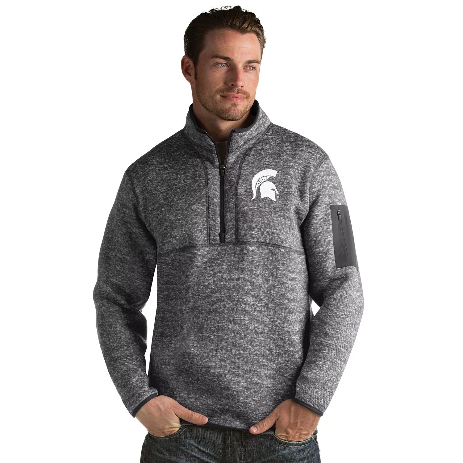 

Мужской пуловер Michigan State Spartans Fortune Antigua