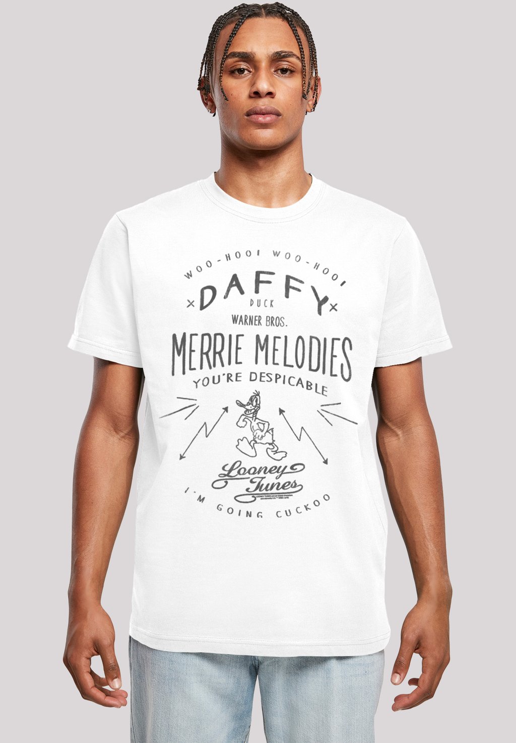 

Футболка с принтом LOONEY TUNES DAFFY DUCK VINTAGE MERRIE MELODIES DESPICABLE F4NT4STIC, белый