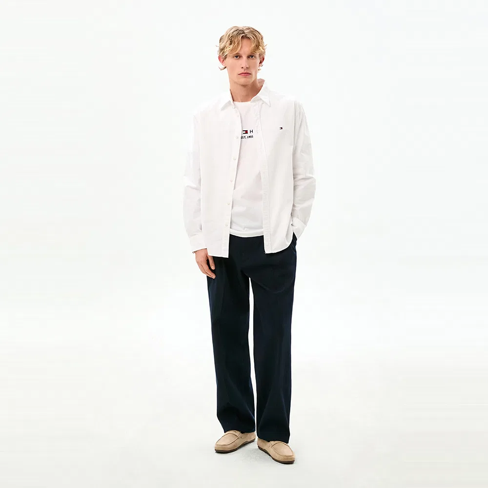 Мужская оксфордская рубашка Heritage Regular Fit белая от Tommy Hilfiger — фото 2