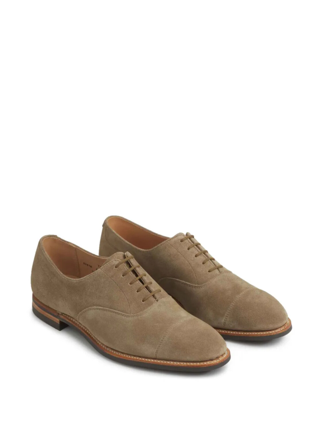 Замшевые туфли-оксфорды Crockett & Jones, нейтральный — фото 2