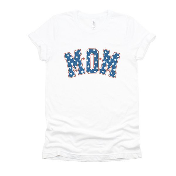 

Футболка с коротким рукавом Patriotic mom varsity Simply Sage Market, White