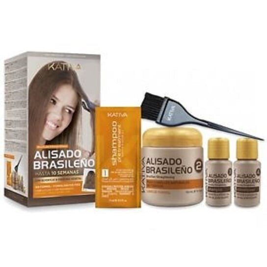 

Набор для кератинового выпрямления волос, 5 шт. Kativa, Keratin & Argan Brazil