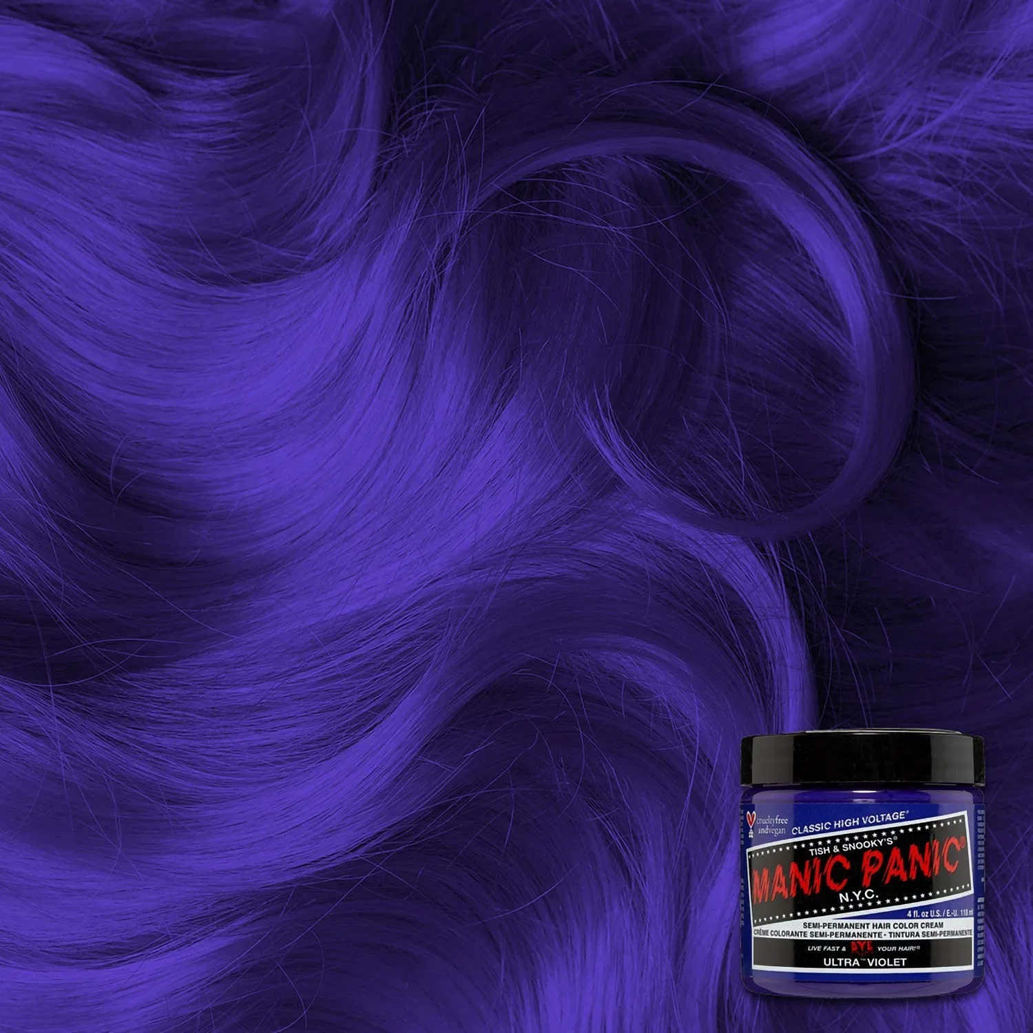 Фиолетовая полуперманентная краска для волос «Ultra Violet Classic Cream» от Manic Panic, 3 x 118 мл Manic Panic — фото 3