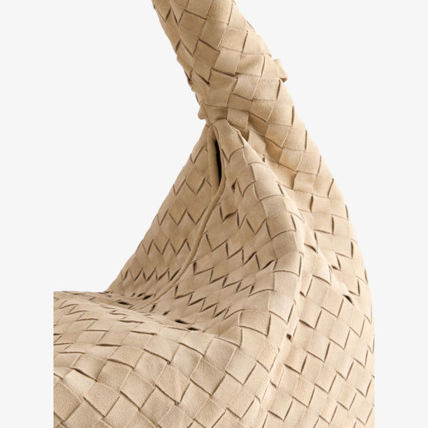 Сумка замшевая Bottega Veneta, экрю — фото 3