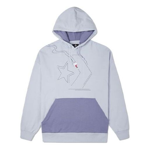 

Свитер loose colorblock fleece lined hoodie light blue Converse, голубой