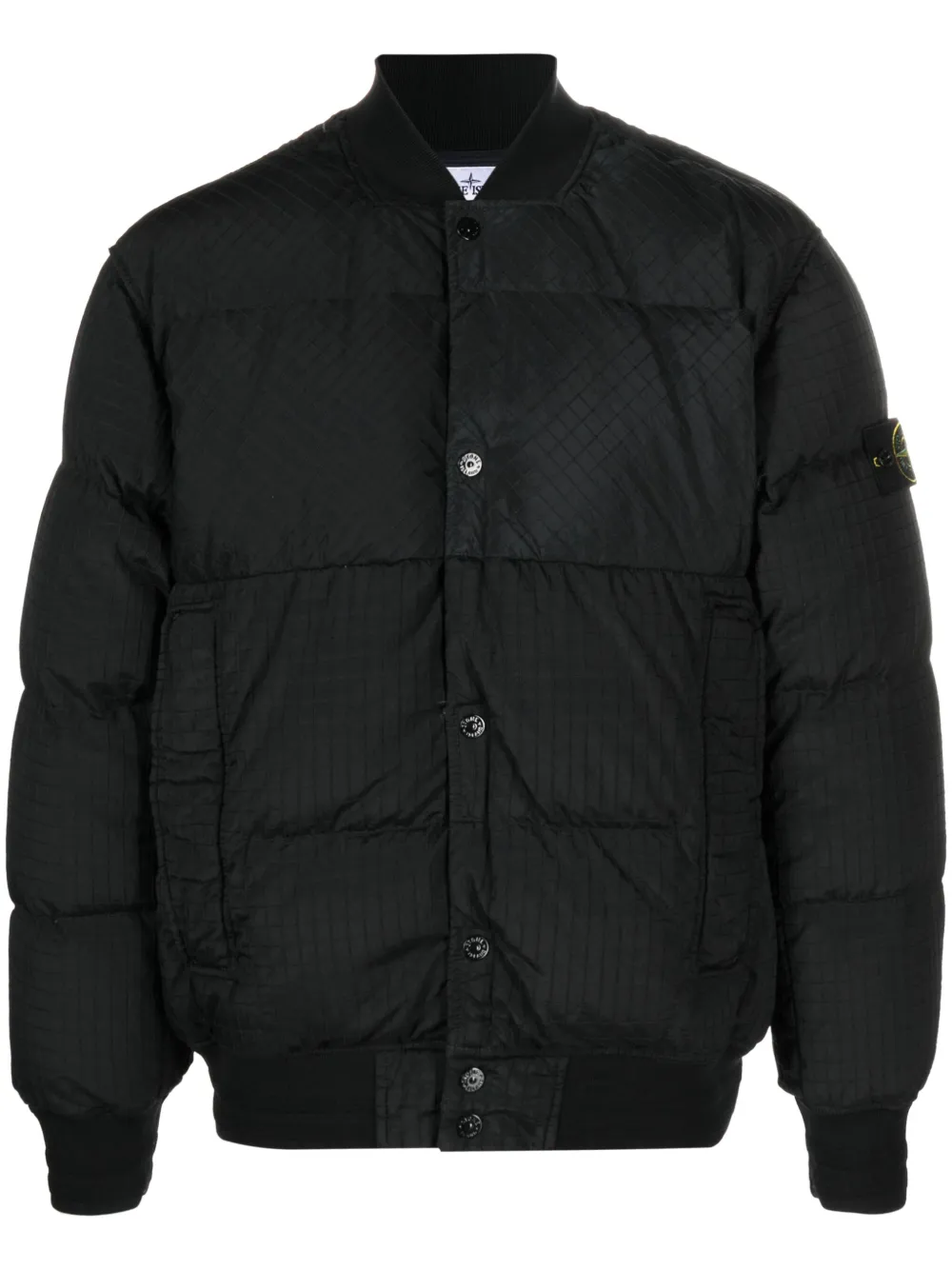 

Пуховик с логотипом Compass Stone Island, черный