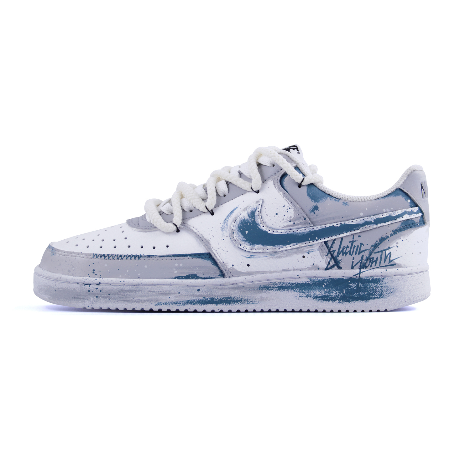 

Nike Кроссовки Court Vision 1 мужские низкие сине-серые/серебристые, цвет Blue Gray