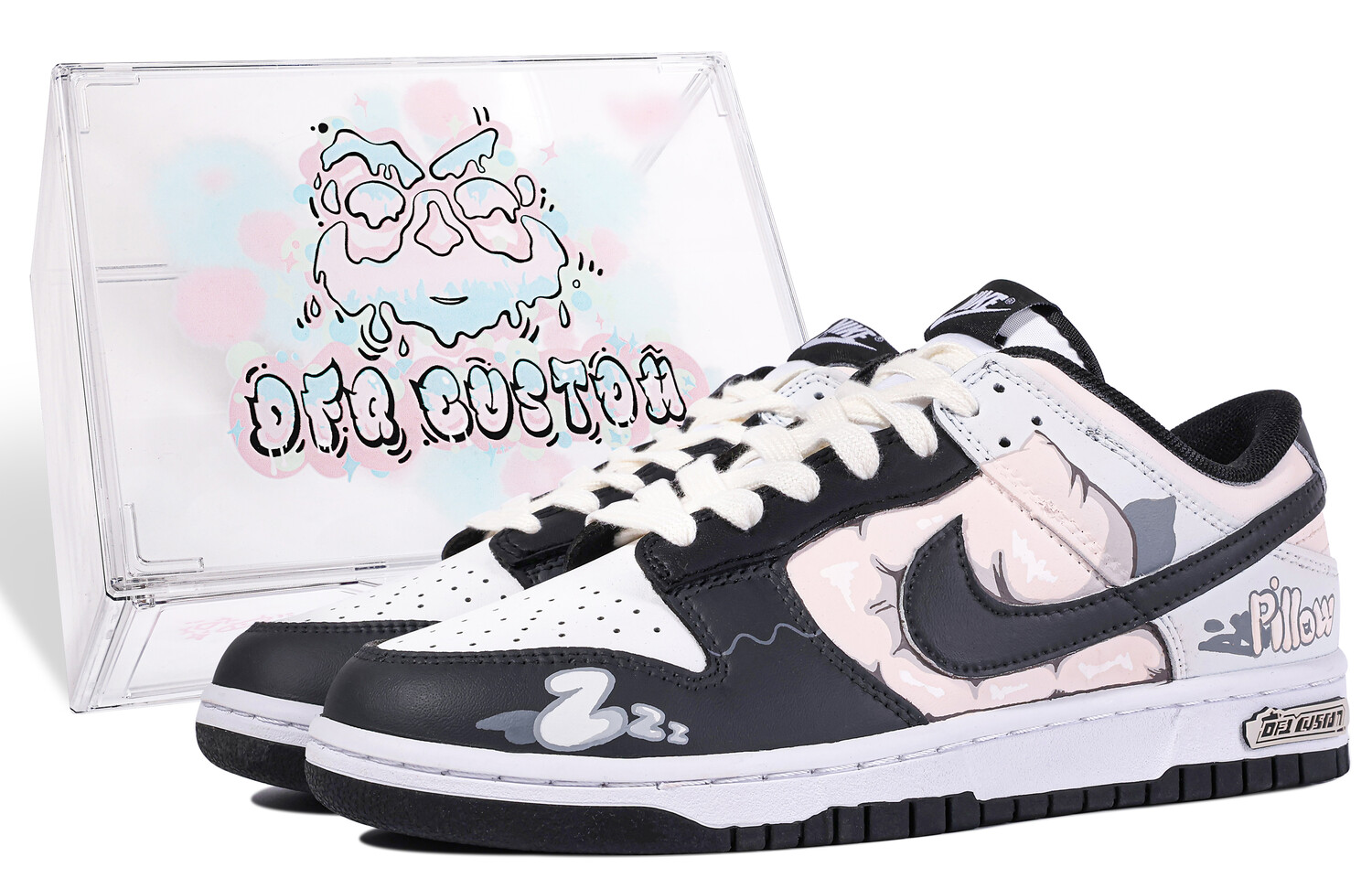 

Кроссовки Nike Dunk Skateboarding Shoes Men Low-top Pink/Black/White, розовый