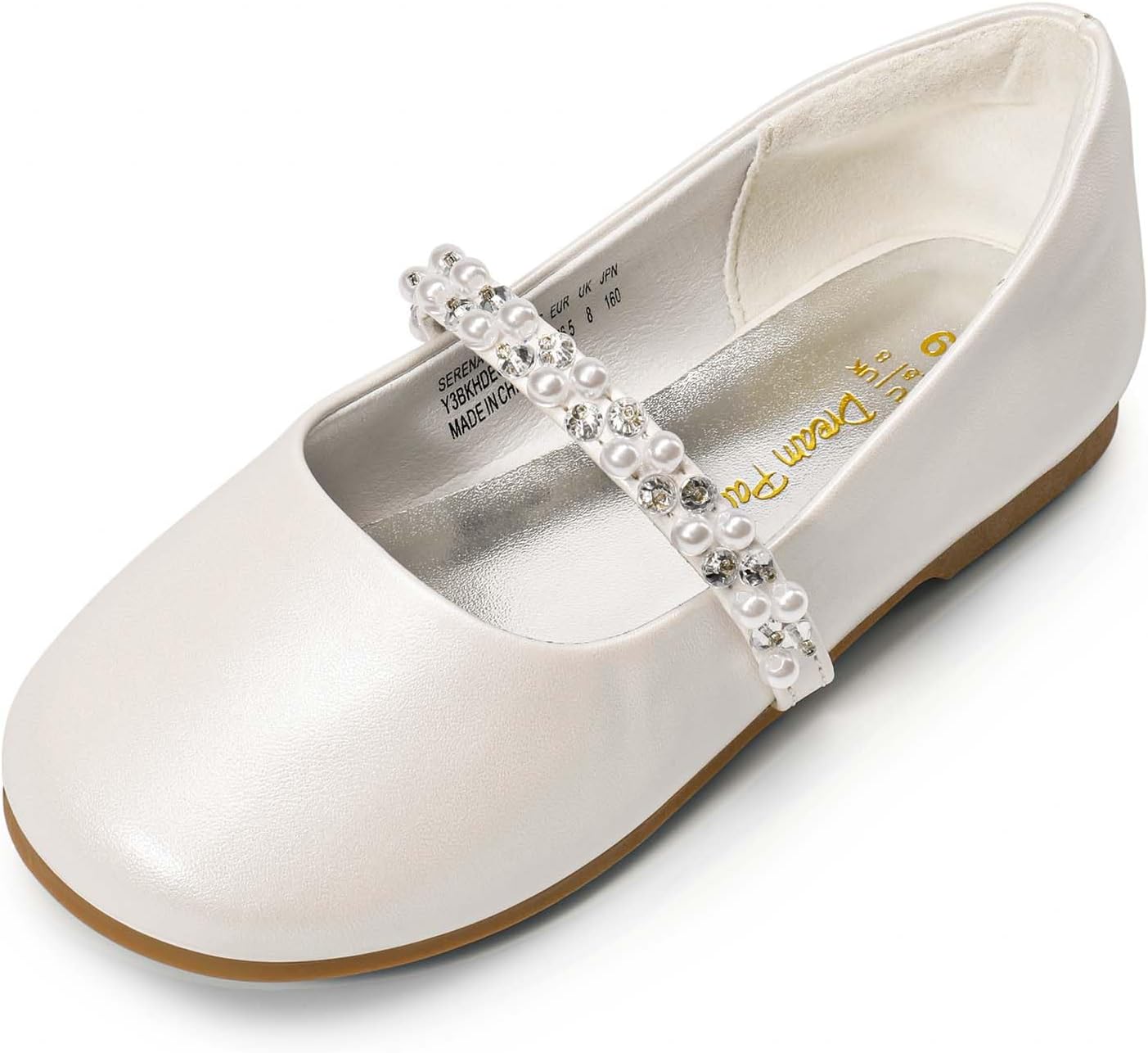 

Туфли для девочек DREAM PAIRS Mary Jane Ballerina Flats для свадьбы, вечеринок (малыши/маленькие дети/старшие дети), слоновая кость