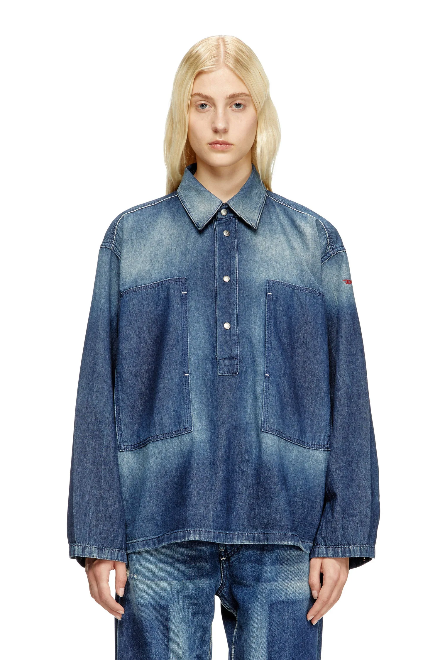 Женская джинсовая рубашка DE-PRISS Diesel, Indigo Blue — фото 4