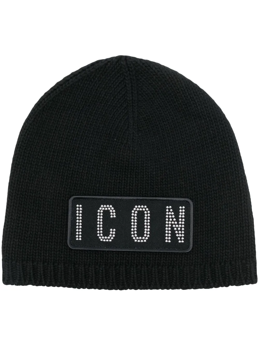 

Вязаная шапка с нашивкой Icon DSQUARED2, черный