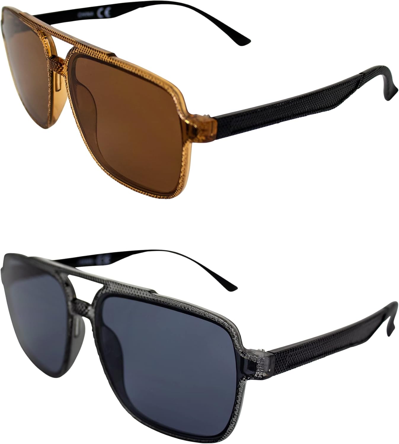 

Солнцезащитные очки AlterImage Luxe Fashion Retro для мужчин и женщин, 2 пары, винтажный стиль, коричнево-серая оправа, коричневые и дымчатые линзы, Brown-brown/Gray-smoke