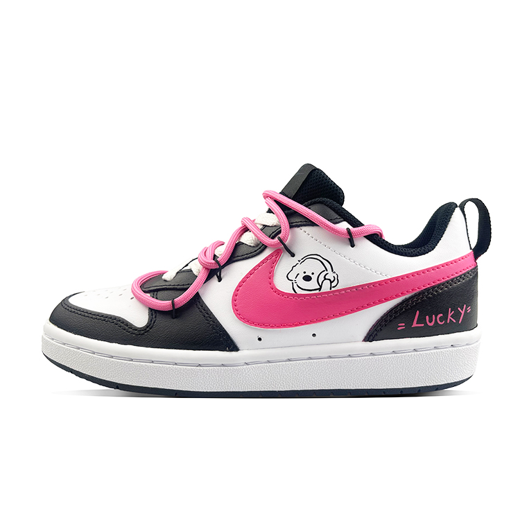 

Кроссовки Nike Court Borough Skateboarding Shoes Women's Low-top White/pink, черный