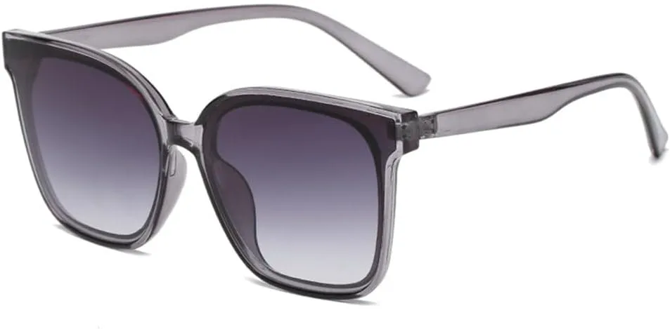 

Солнцезащитные очки LVTFCO Oversize в стиле ретро с градиентными линзами и крупной оправой для женщин, черные, винтажные, с защитой от УФ-излучения UV400, Clear Grey