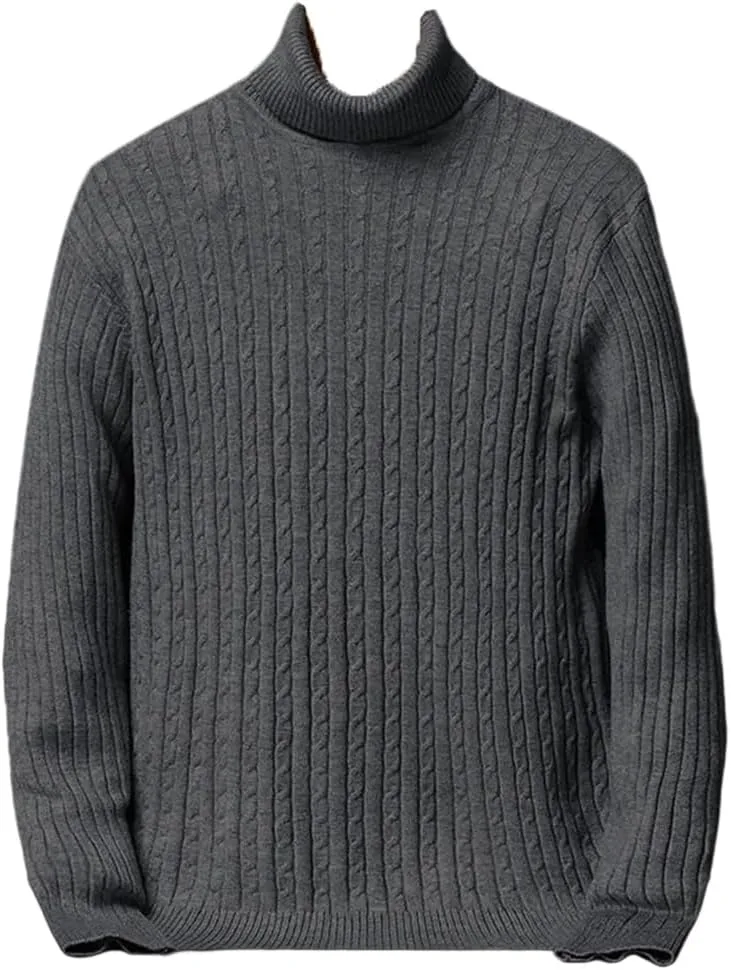 

Мужской свитер водолазка из 100% шерсти свободного кроя Large