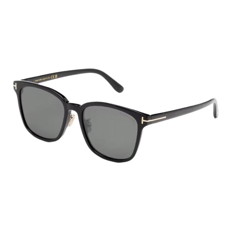 TOM FORD Ацетатные прямоугольные солнцезащитные очки TF Unisex Black, Black — фото 3