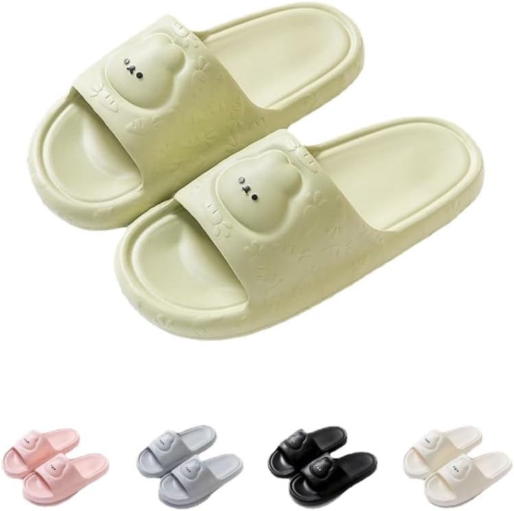 

Милые тапочки ALBIVA в виде зайчиков для женщин, летние, мягкая платформа, нескользящие сандалии для дома и улицы, кавайные подарки для женщин и мужчин, 8041 Green