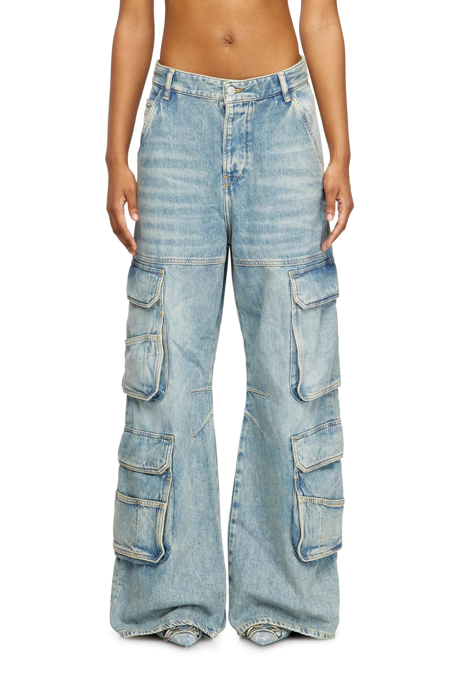 Женские джинсовые брюки RELAXED D-SIRE-CARGO-D L.30 Diesel, Light Indigo Blue