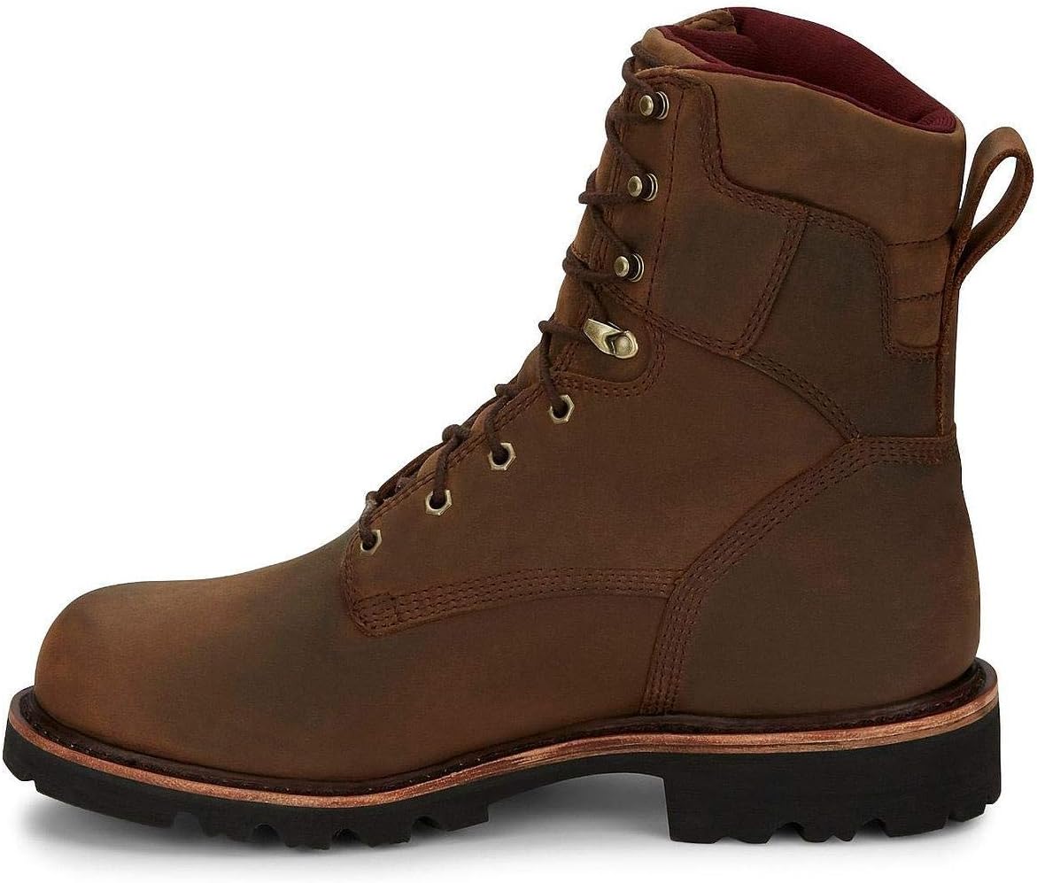 Мужские рабочие ботинки Chippewa Super Dna 8" водонепроницаемые, утепленные кожаные, с мягким носком, с EH-стандартом, устойчивые к маслу и скольжению, прочные зимние — фото 3